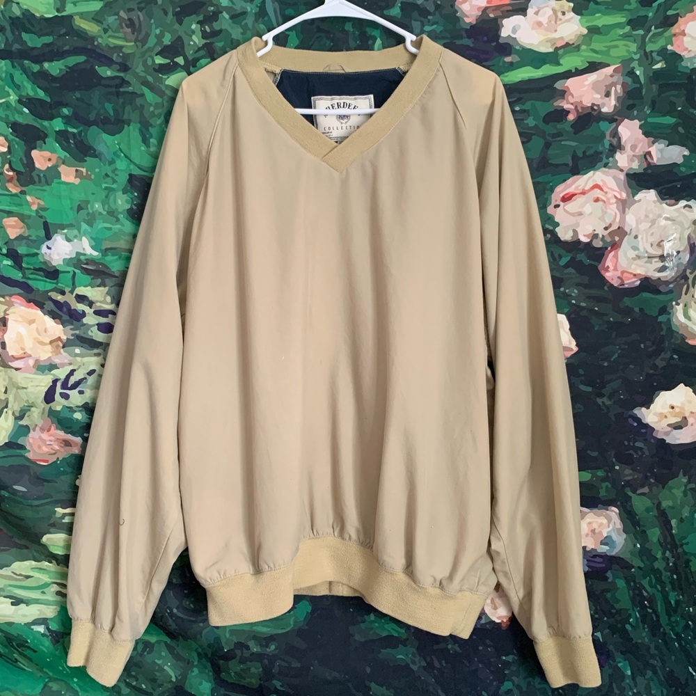 Men's Beige V-Neck Sweater